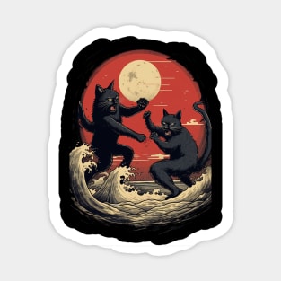 Black Cat Fight Club Sticker